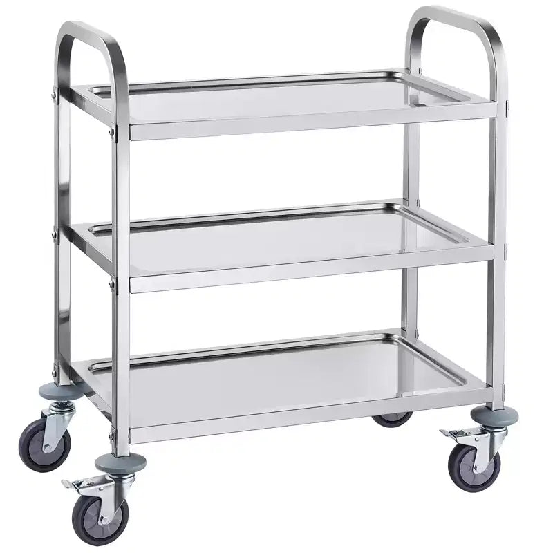 Carrello in acciaio inossidabile VEVOR, carrello di servizio da laboratorio a 3 ripiani con capacità di carico di 181 kg