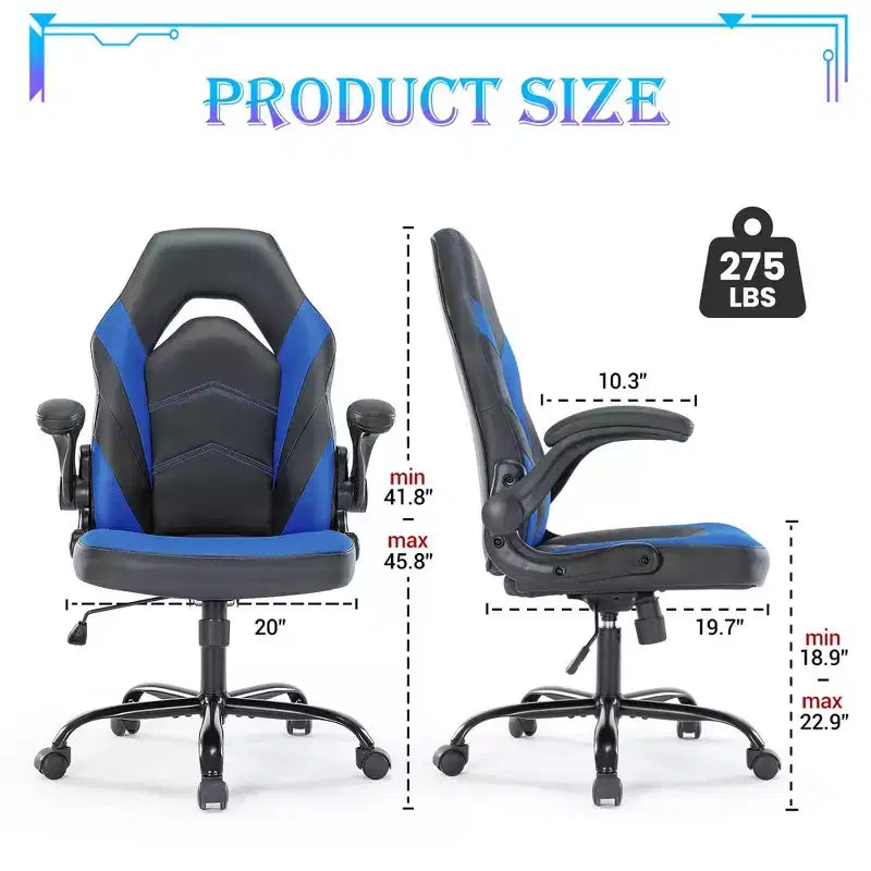 JIONJOY Sedia Gaming Definitiva: Ergonomica, in Pelle PU, Sedia da Ufficio Direzionale con Braccioli Ribaltabili