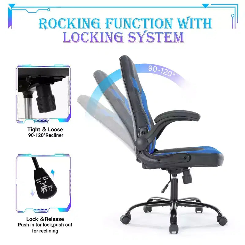 JIONJOY Sedia Gaming Definitiva: Ergonomica, in Pelle PU, Sedia da Ufficio Direzionale con Braccioli Ribaltabili
