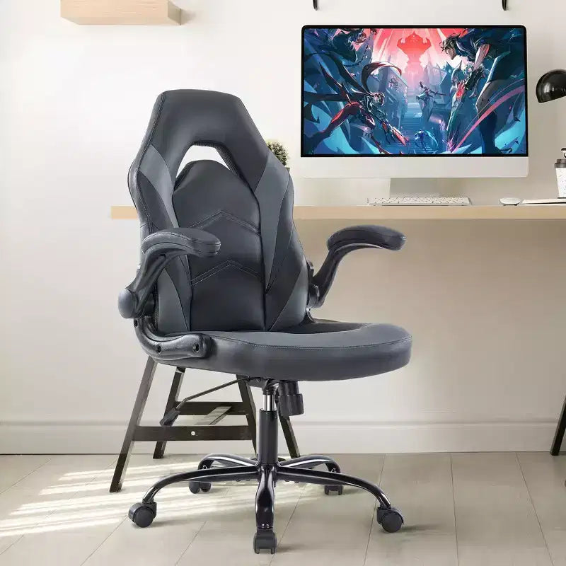 JIONJOY Sedia Gaming Definitiva: Ergonomica, in Pelle PU, Sedia da Ufficio Direzionale con Braccioli Ribaltabili