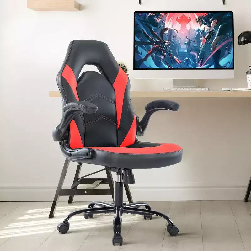 JIONJOY Sedia Gaming Definitiva: Ergonomica, in Pelle PU, Sedia da Ufficio Direzionale con Braccioli Ribaltabili