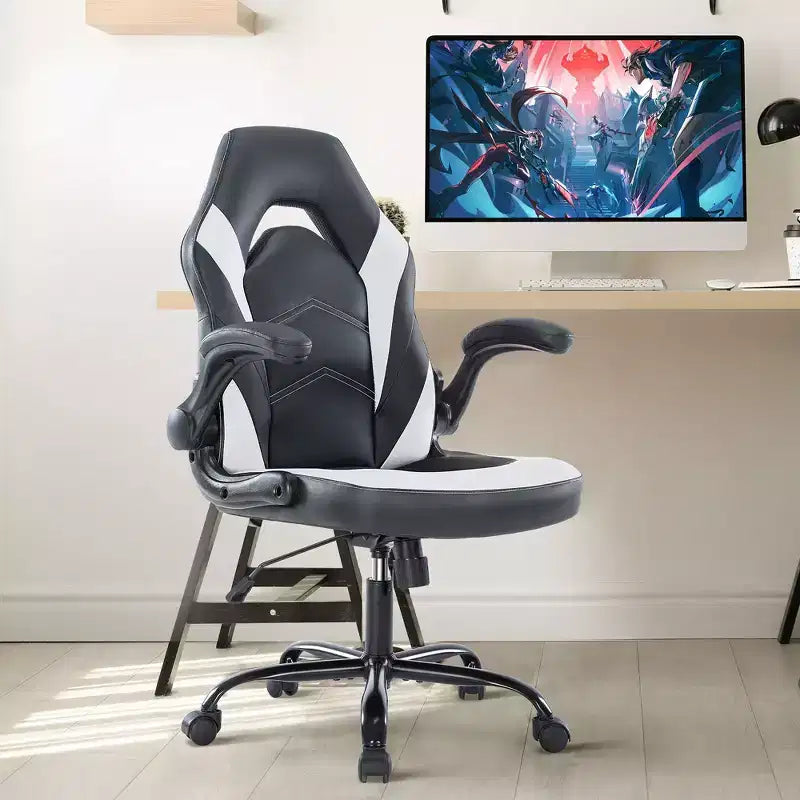 JIONJOY Sedia Gaming Definitiva: Ergonomica, in Pelle PU, Sedia da Ufficio Direzionale con Braccioli Ribaltabili