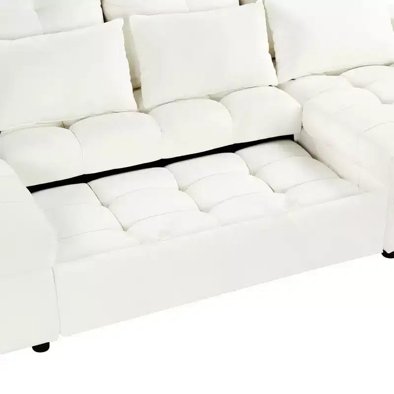 Whisen 110 Divano moderno a U di grandi dimensioni, divano sezionale versatile con chaise longue e porte USB