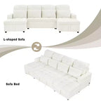 Whisen 110 Divano moderno a U di grandi dimensioni, divano sezionale versatile con chaise longue e porte USB