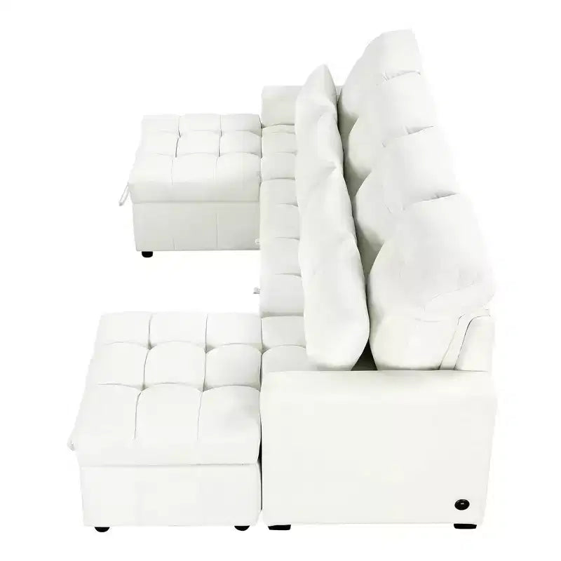 Whisen 110 Divano moderno a U di grandi dimensioni, divano sezionale versatile con chaise longue e porte USB