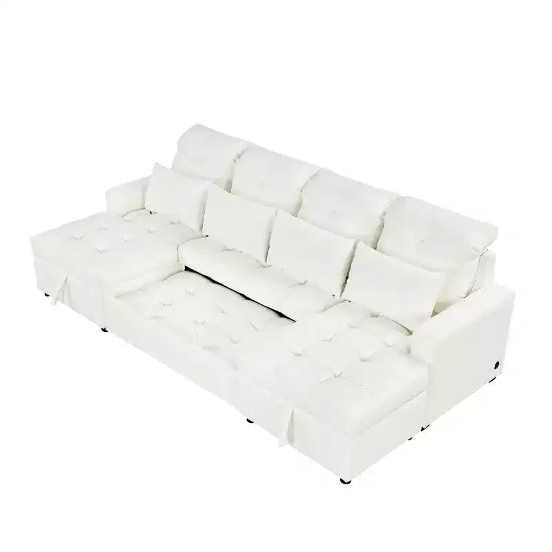 Whisen 110 Divano moderno a U di grandi dimensioni, divano sezionale versatile con chaise longue e porte USB