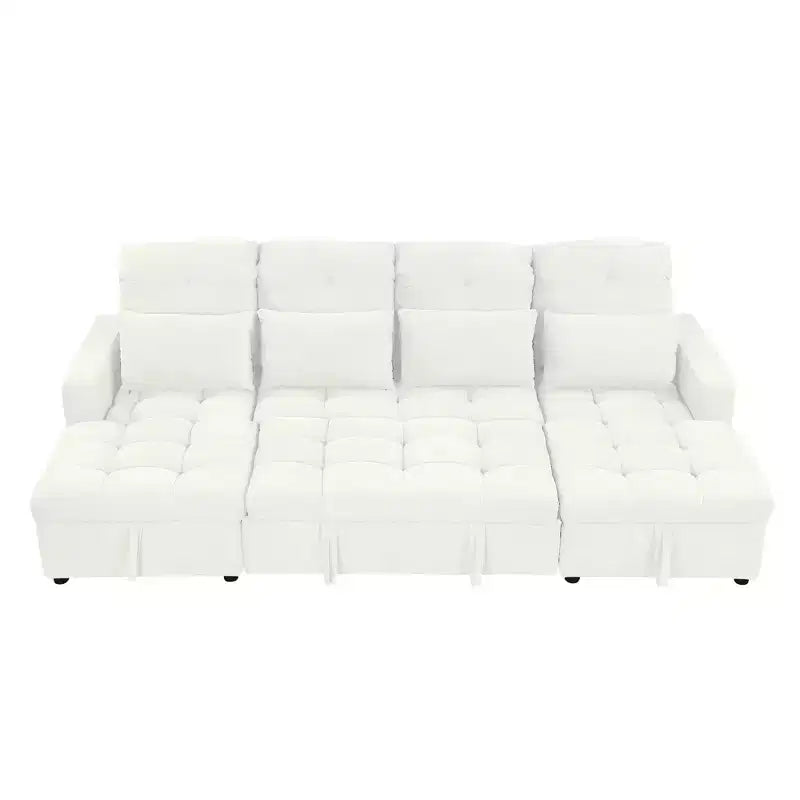 Whisen 110 Divano moderno a U di grandi dimensioni, divano sezionale versatile con chaise longue e porte USB