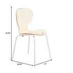 LeisureMod Bristol Set Sala da Pranzo 5 Pezzi Tavolo Rotondo, 4 Sedie da Pranzo in Plastica Gambe Bianche