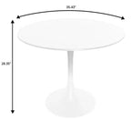 LeisureMod Bristol Set Sala da Pranzo 5 Pezzi Tavolo Rotondo, 4 Sedie da Pranzo in Plastica Gambe Bianche