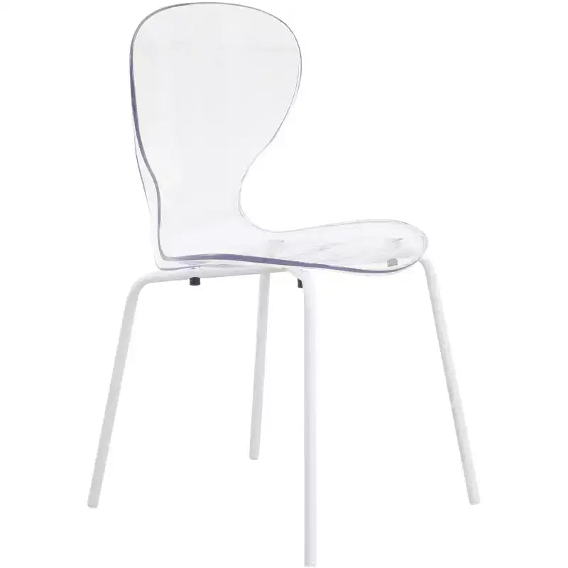 LeisureMod Bristol Set Sala da Pranzo 5 Pezzi Tavolo Rotondo, 4 Sedie da Pranzo in Plastica Gambe Bianche