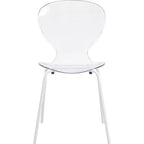 LeisureMod Bristol Set Sala da Pranzo 5 Pezzi Tavolo Rotondo, 4 Sedie da Pranzo in Plastica Gambe Bianche