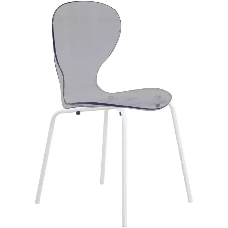 LeisureMod Bristol Set Sala da Pranzo 5 Pezzi Tavolo Rotondo, 4 Sedie da Pranzo in Plastica Gambe Bianche