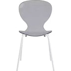 LeisureMod Bristol Set Sala da Pranzo 5 Pezzi Tavolo Rotondo, 4 Sedie da Pranzo in Plastica Gambe Bianche