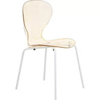 LeisureMod Bristol Set Sala da Pranzo 5 Pezzi Tavolo Rotondo, 4 Sedie da Pranzo in Plastica Gambe Bianche