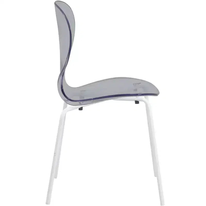 LeisureMod Bristol Set Sala da Pranzo 5 Pezzi Tavolo Rotondo, 4 Sedie da Pranzo in Plastica Gambe Bianche