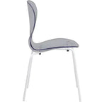 LeisureMod Bristol Set Sala da Pranzo 5 Pezzi Tavolo Rotondo, 4 Sedie da Pranzo in Plastica Gambe Bianche