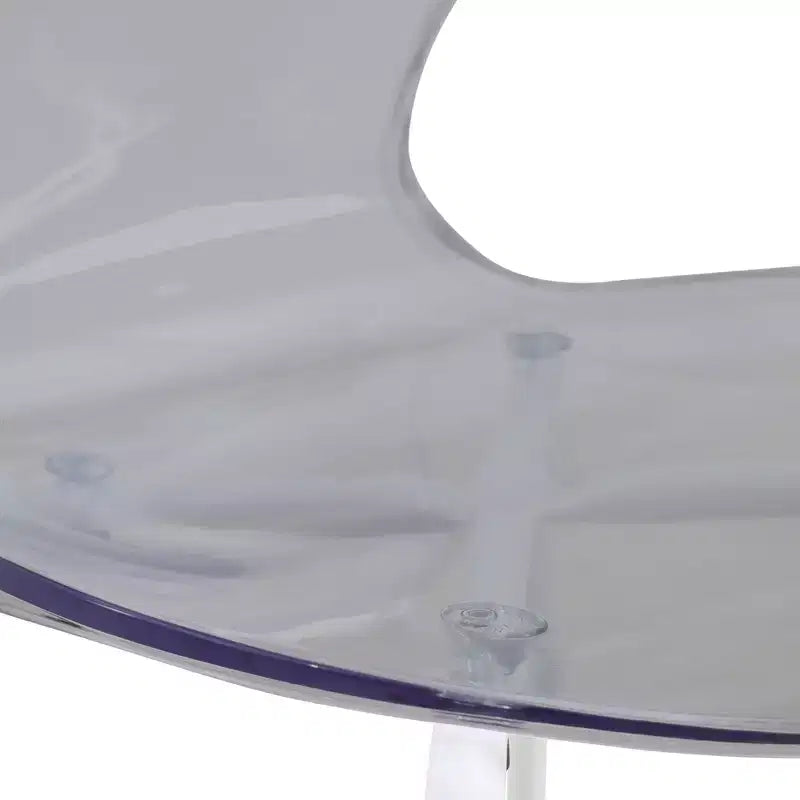 LeisureMod Bristol Set Sala da Pranzo 5 Pezzi Tavolo Rotondo, 4 Sedie da Pranzo in Plastica Gambe Bianche