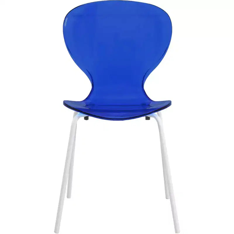 LeisureMod Bristol Set Sala da Pranzo 5 Pezzi Tavolo Rotondo, 4 Sedie da Pranzo in Plastica Gambe Bianche