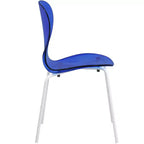 LeisureMod Bristol Set Sala da Pranzo 5 Pezzi Tavolo Rotondo, 4 Sedie da Pranzo in Plastica Gambe Bianche