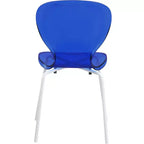 LeisureMod Bristol Set Sala da Pranzo 5 Pezzi Tavolo Rotondo, 4 Sedie da Pranzo in Plastica Gambe Bianche