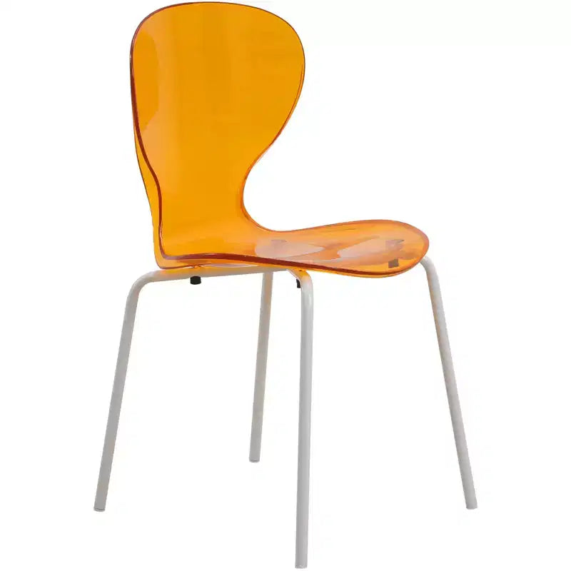 LeisureMod Bristol Set Sala da Pranzo 5 Pezzi Tavolo Rotondo, 4 Sedie da Pranzo in Plastica Gambe Bianche
