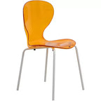 LeisureMod Bristol Set Sala da Pranzo 5 Pezzi Tavolo Rotondo, 4 Sedie da Pranzo in Plastica Gambe Bianche