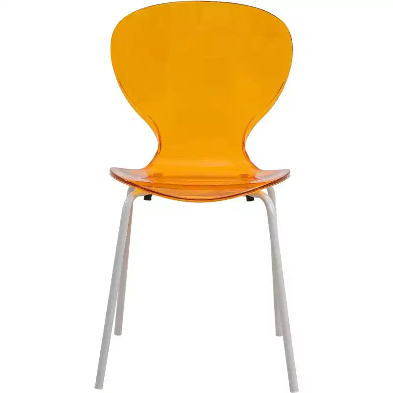 LeisureMod Bristol Set Sala da Pranzo 5 Pezzi Tavolo Rotondo, 4 Sedie da Pranzo in Plastica Gambe Bianche