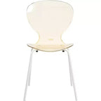 LeisureMod Bristol Set Sala da Pranzo 5 Pezzi Tavolo Rotondo, 4 Sedie da Pranzo in Plastica Gambe Bianche