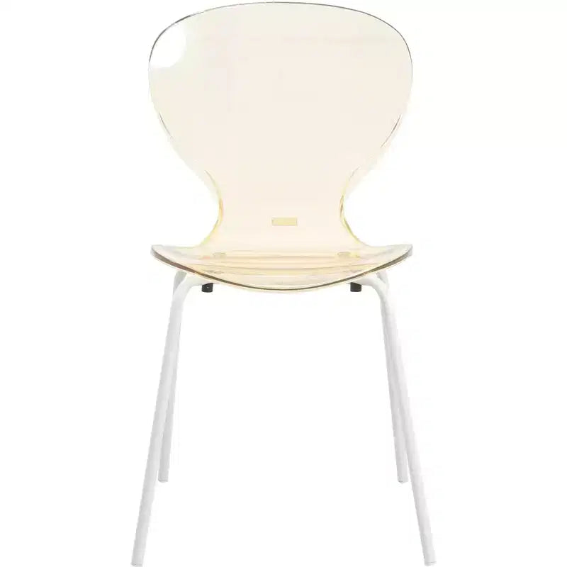 LeisureMod Bristol Set Sala da Pranzo 5 Pezzi Tavolo Rotondo, 4 Sedie da Pranzo in Plastica Gambe Bianche