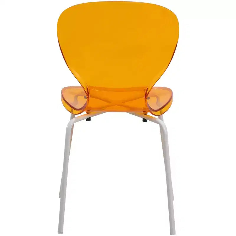 LeisureMod Bristol Set Sala da Pranzo 5 Pezzi Tavolo Rotondo, 4 Sedie da Pranzo in Plastica Gambe Bianche