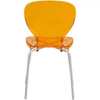 LeisureMod Bristol Set Sala da Pranzo 5 Pezzi Tavolo Rotondo, 4 Sedie da Pranzo in Plastica Gambe Bianche