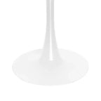 LeisureMod Bristol Set Sala da Pranzo 5 Pezzi Tavolo Rotondo, 4 Sedie da Pranzo in Plastica Gambe Bianche