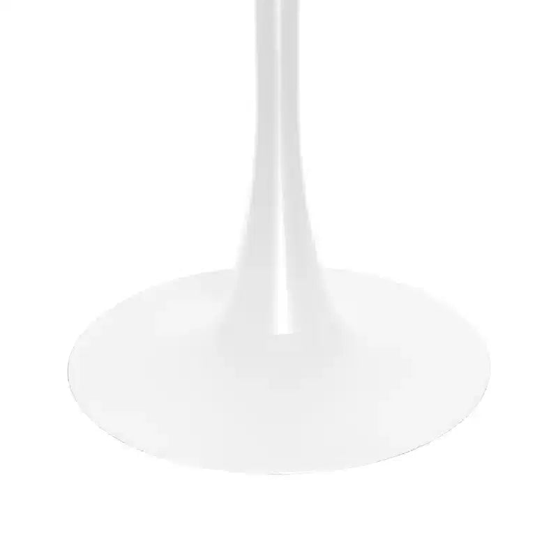 LeisureMod Bristol Set Sala da Pranzo 5 Pezzi Tavolo Rotondo, 4 Sedie da Pranzo in Plastica Gambe Bianche