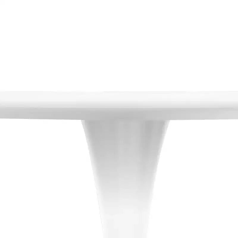 LeisureMod Bristol Set Sala da Pranzo 5 Pezzi Tavolo Rotondo, 4 Sedie da Pranzo in Plastica Gambe Bianche