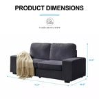 Mjkone 71 Loveseat Sofa Couch, Corduroy Couch for Small Spaces
