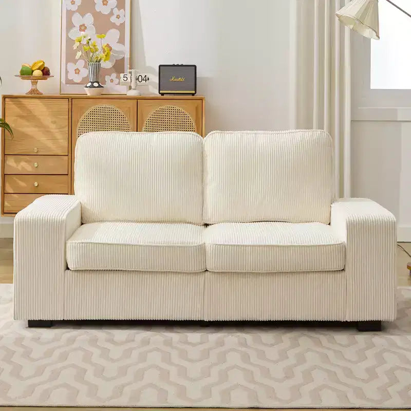 Mjkone 71 Loveseat Sofa Couch, Corduroy Couch for Small Spaces