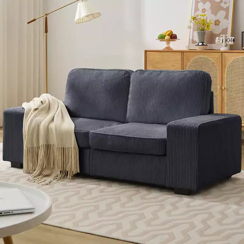 Mjkone 71 Loveseat Sofa Couch, Corduroy Couch for Small Spaces