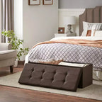 Storage Ottoman Bench, 15 x 43 x 15 Inches, End of Bed Bench, Storage Chest, for Living Room, Bedroom, Entryway