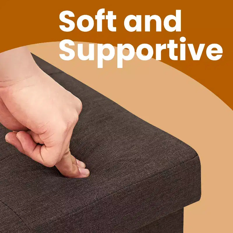 Storage Ottoman Bench, 15 x 43 x 15 Inches, End of Bed Bench, Storage Chest, for Living Room, Bedroom, Entryway