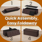 Storage Ottoman Bench, 15 x 43 x 15 Inches, End of Bed Bench, Storage Chest, for Living Room, Bedroom, Entryway