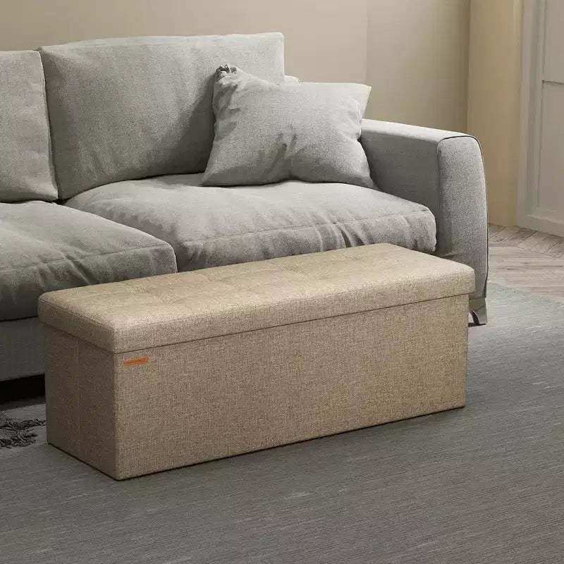 Storage Ottoman Bench, 15 x 43 x 15 Inches, End of Bed Bench, Storage Chest, for Living Room, Bedroom, Entryway