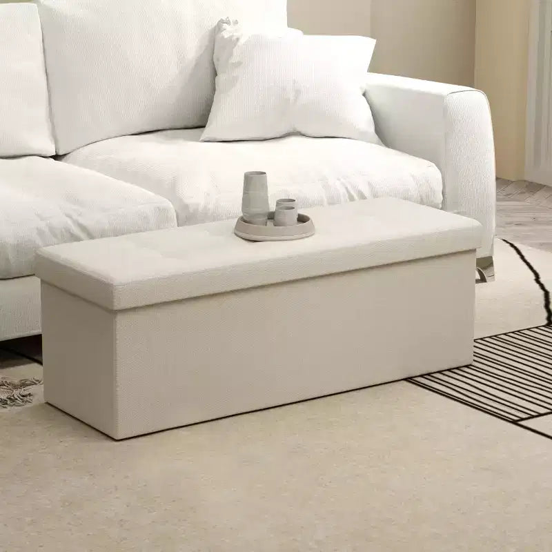 Storage Ottoman Bench, 15 x 43 x 15 Inches, End of Bed Bench, Storage Chest, for Living Room, Bedroom, Entryway