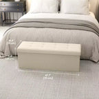 Storage Ottoman Bench, 15 x 43 x 15 Inches, End of Bed Bench, Storage Chest, for Living Room, Bedroom, Entryway