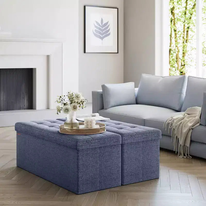 Storage Ottoman Bench, 15 x 43 x 15 Inches, End of Bed Bench, Storage Chest, for Living Room, Bedroom, Entryway