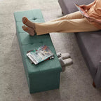 Storage Ottoman Bench, 15 x 43 x 15 Inches, End of Bed Bench, Storage Chest, for Living Room, Bedroom, Entryway