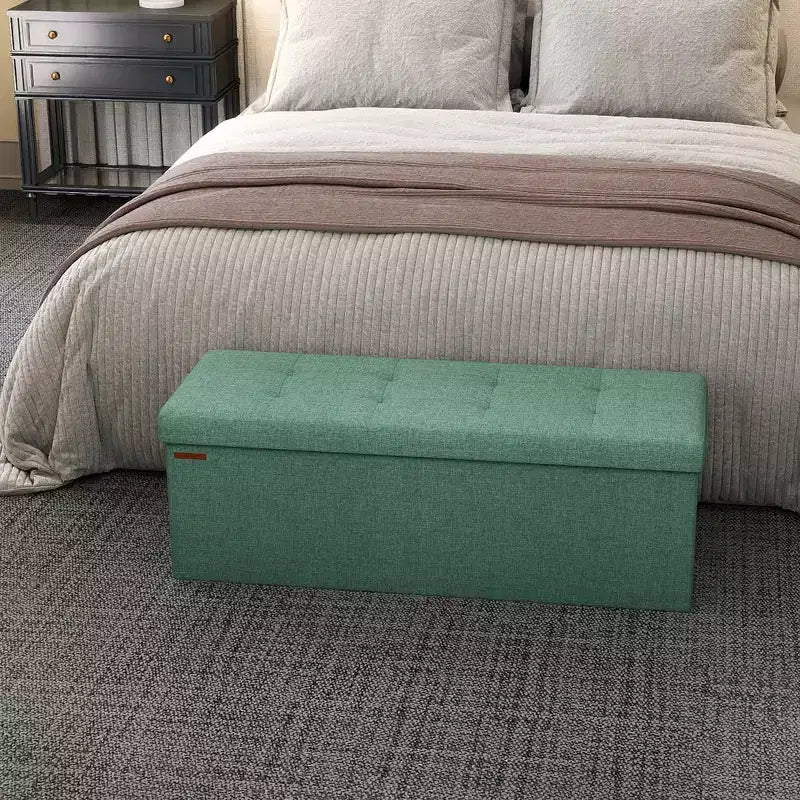 Storage Ottoman Bench, 15 x 43 x 15 Inches, End of Bed Bench, Storage Chest, for Living Room, Bedroom, Entryway