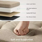 Storage Ottoman Bench, 15 x 43 x 15 Inches, End of Bed Bench, Storage Chest, for Living Room, Bedroom, Entryway