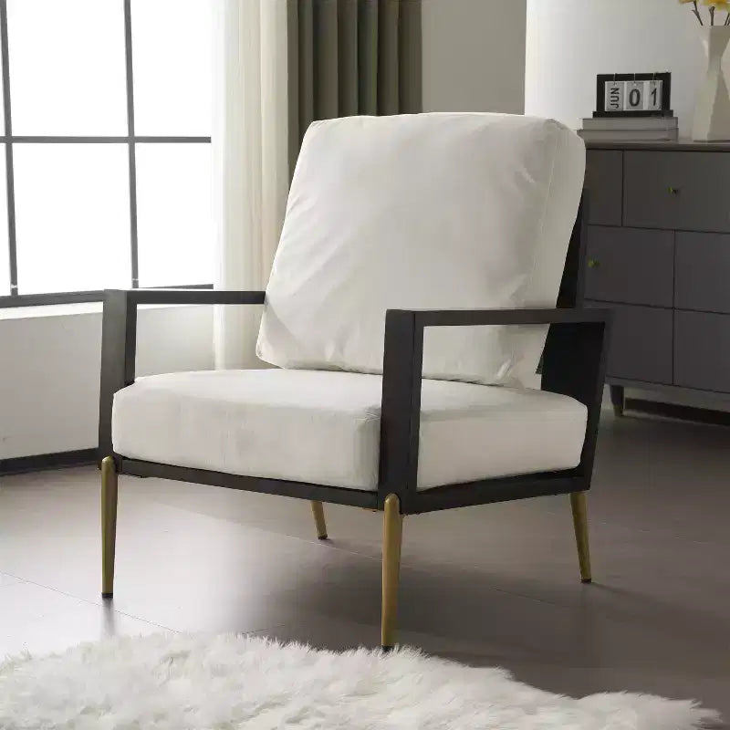 Christopher Knight Home Thurman Mid-Century Modern Metal and Rubberwood Velvet Arm Chair