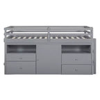 Whisen 81.8L x 40.8W Modern Design Twin Size Loft Bed with 4 Drawers, Underneath Cabinet and Shelves