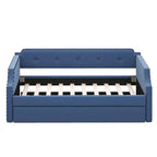 Whisen Twin Size Upholstered Daybed with Trundle, Wood Slat Support, Upholstered Frame Sofa Bed